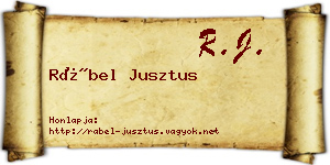 Rábel Jusztus névjegykártya